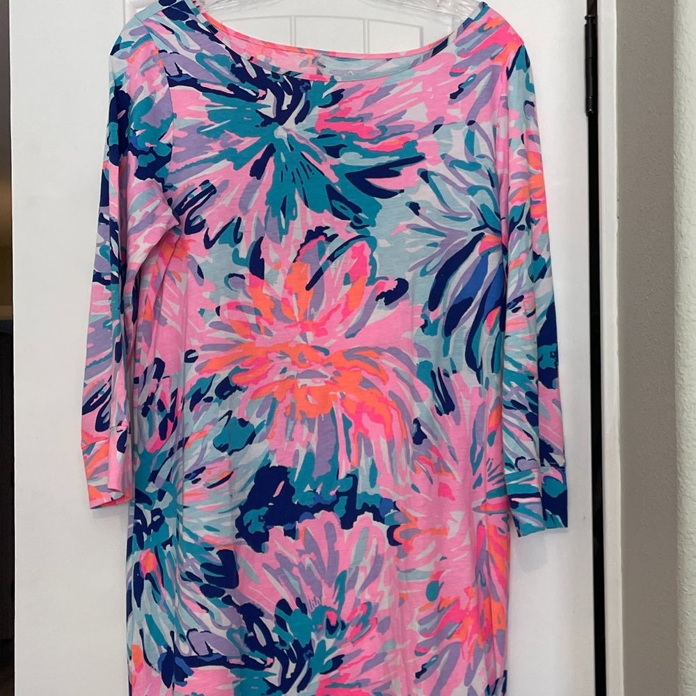 Lilly Pulitzer Off Tropic Marlow Boat Neck Shift Tee Shirt Dress M